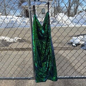 Sparkly Sequin Green Dress